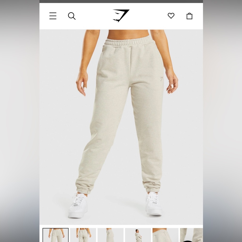 Gym shark rest day sweats joggers size small beige marl like new